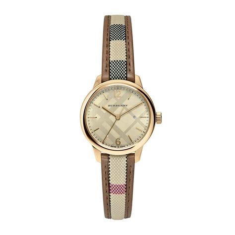 burberry women classic round strap watch|burberry women's watch leather strap.